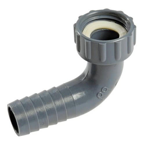 Polypropylene hose connector with swivel nut and gasket