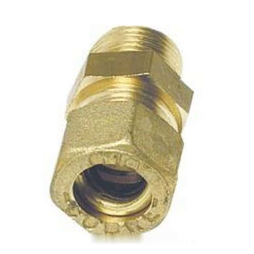 Brass compression joints for copper pipe with Biconical Brass seal