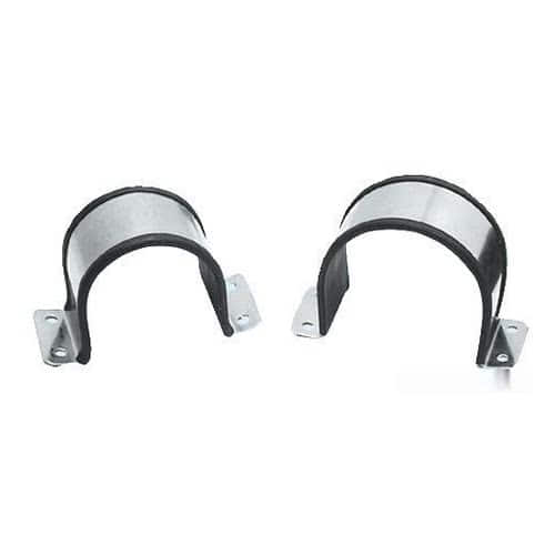 Rubber-coated stainless steel U-clamps for single pipes