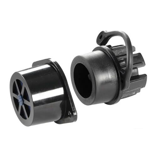 Drain plug fitted with valve for rubber dinghies