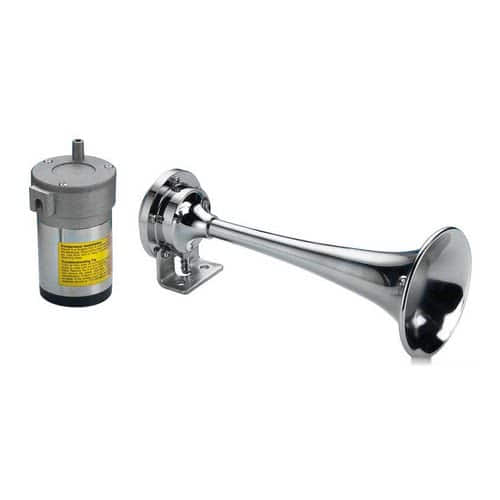 Chromed brass horn with compressor for boats up to 20 m