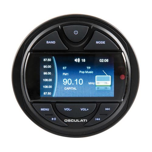 Radio for instrument panel with remote control and DAB antenna