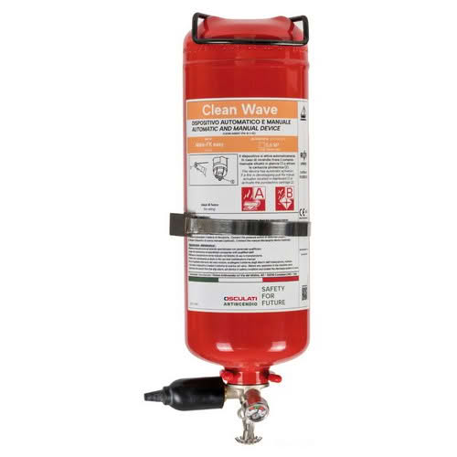 RINA-approved extinguishing system HFC 227 or FK-5-1-12 (formerly NOVEC)