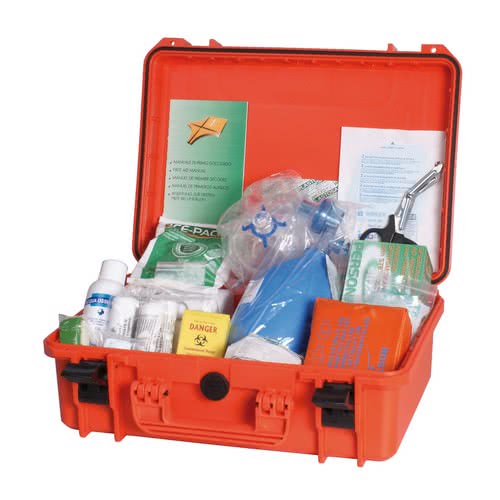First aid kit, Table D. Made in compliance with Ministerial Decree 10/03/2022 in force as of 10/05/2022.