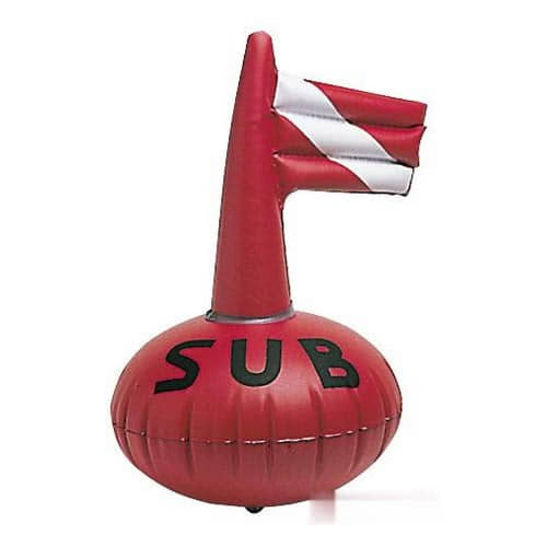 Inflatable diver signal buoy