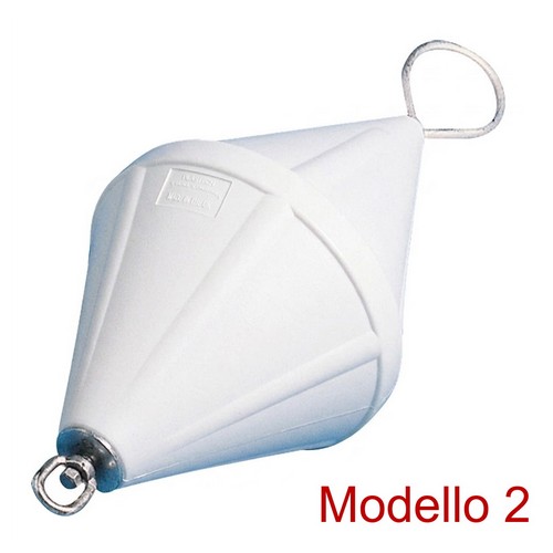 Blown polyethylene buoys with through-rod