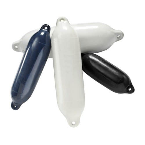 Inflatable fender with double eyelet