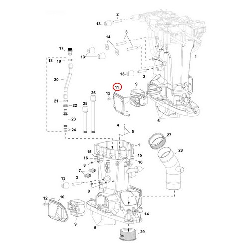 COVER, Mount bracket lower - Starboard 200ho 300 G2 Evinrude BRP