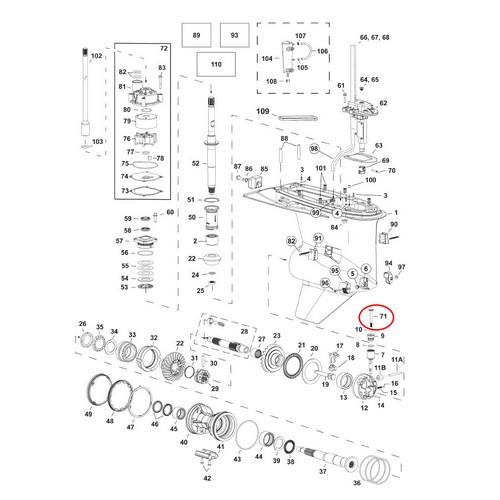 Gearcase Shift Screw Evinrude G2 BRP