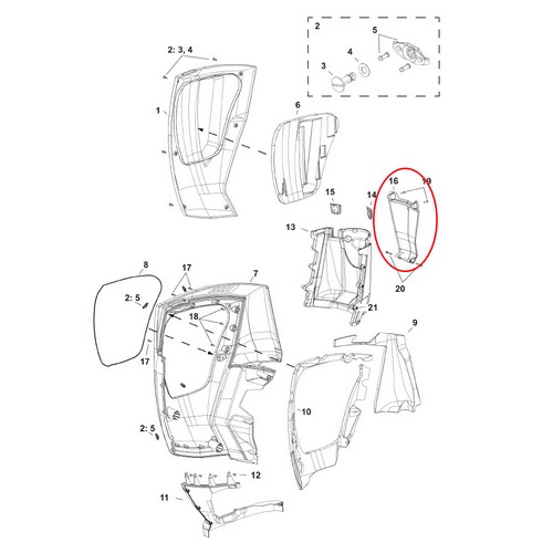 Evinrude G2 3.4L Black Front Panel - 200ho to 300
