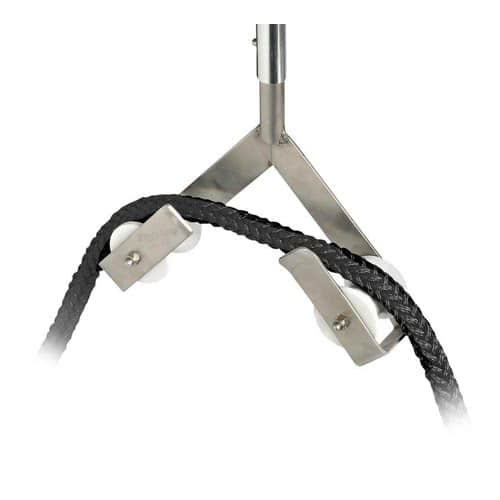 Boat hook attachment with rollers