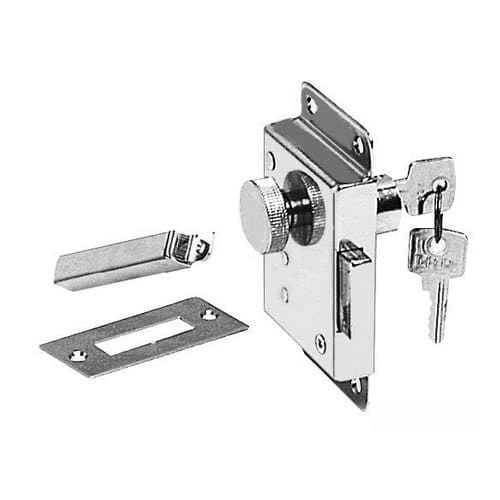 Double-turn lock with rim latch