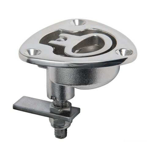 Lift-and-turn flush latch