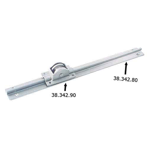Nickel-plated brass rail and carriage slide for sliding doors