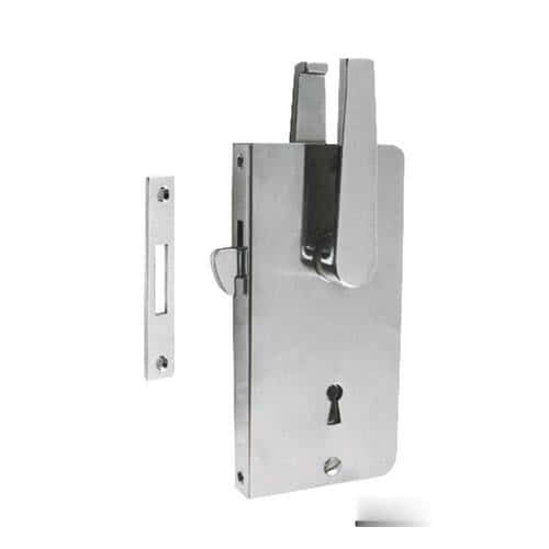 Recess-fit lock for sliding door with traditional key