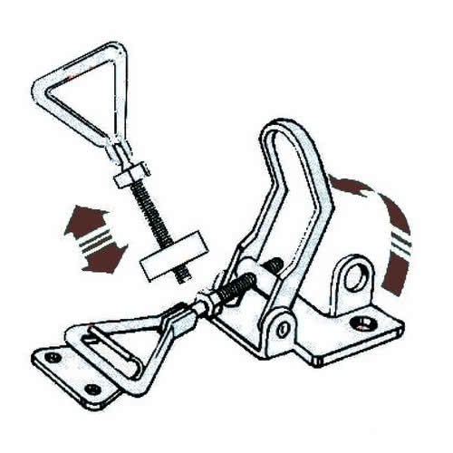 Chiusura a leva regolabile in acciaio inox con portalucchetto