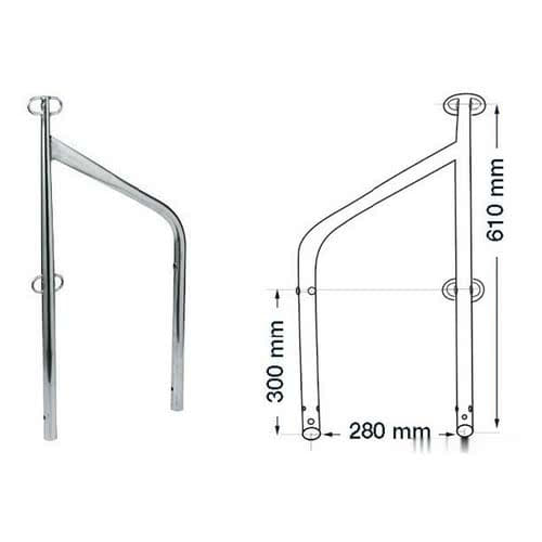 Twin stanchion for external bases