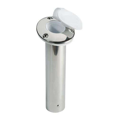 Recess-fit fishing rod holder with watertight cap
