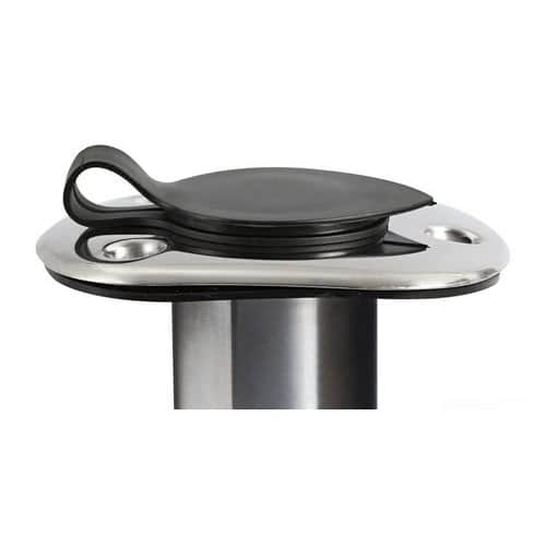 Recess-fit fishing rod holder with trapezoidal flange