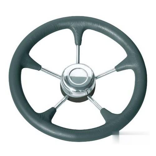 Soft polyurethane steering wheels fitted with stainless steel spokes