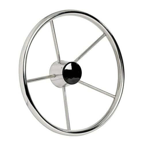 Mirror polished stainless steel steering wheels fitted with 5 spokes
