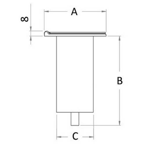 Recessed bushing for carbon pole with hinge cover