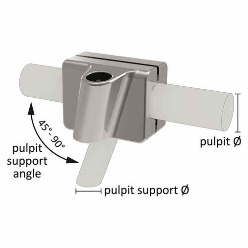 Mounting base on stainless steel pulpit Mickey system