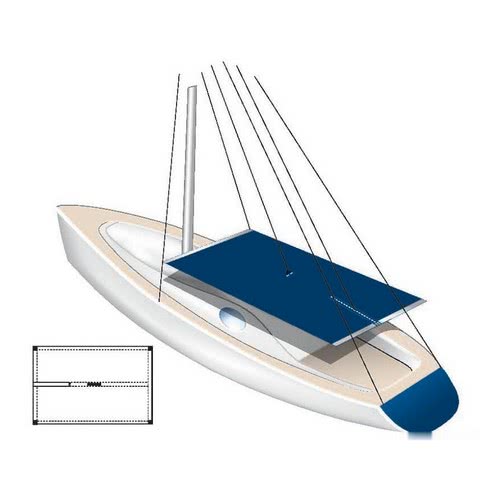 White waterproof awning - suitable for sailing boats