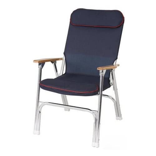 Anodized aluminium folding padded chair