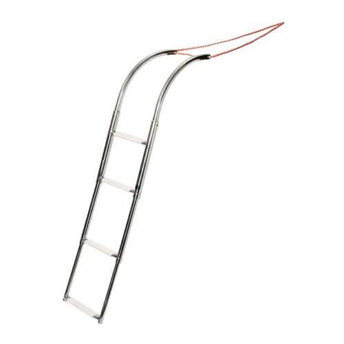 4-step rubber dinghy ladder, universal size, telescopic and fitted with foldable side rails