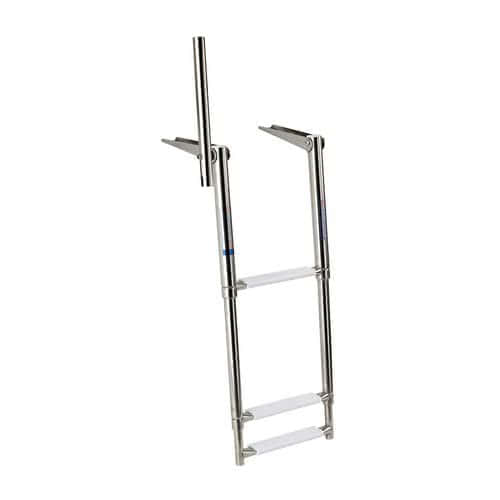 Gangplank telescopic ladders with grip handle