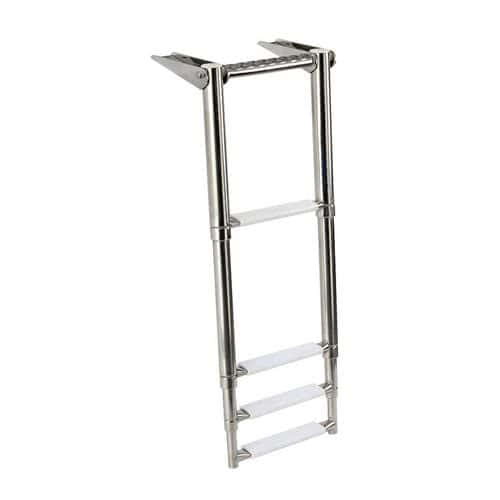 Gangplank telescopic ladder with built-in handle
