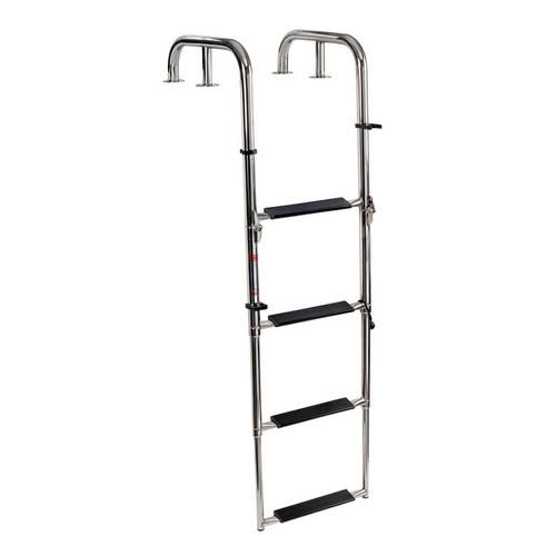 Telescopic ladders from swimming platform with handles