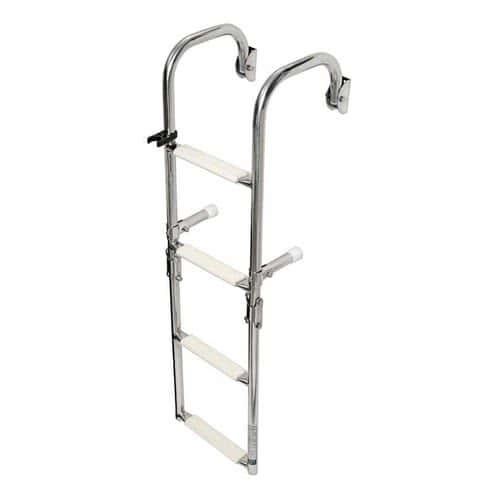 Foldable ladder with arch mounting arms