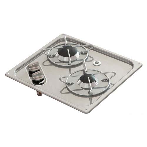 Stainless steel flush mount hob unit