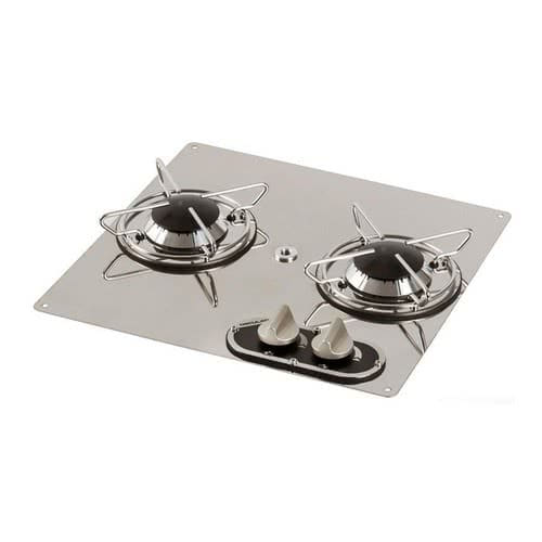 Recess-fit stainless steel cooktop