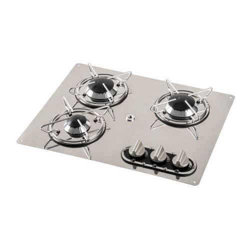 Recess-fit stainless steel cooktop