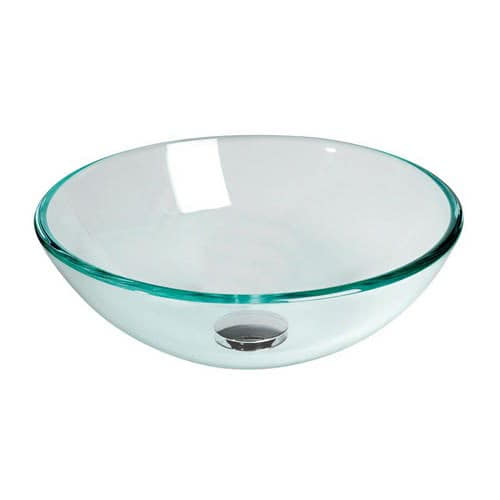 Transparent glass hemispherical sink