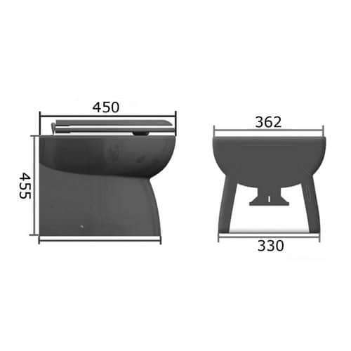 Osculati WC électrique Large 24V avec siège en plastique OSC-50.206.24
