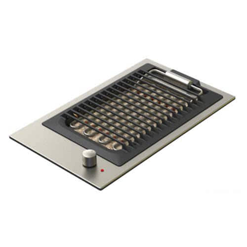 Satin-finish stainless steel electric barbecue