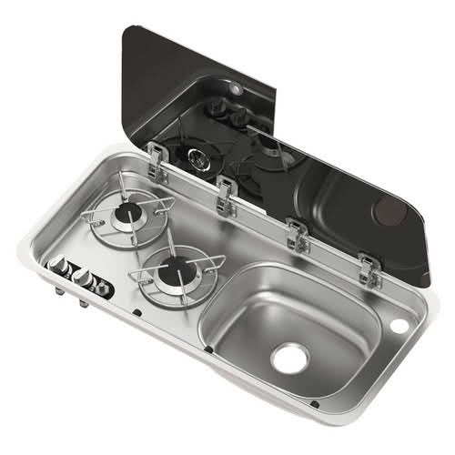 Piani cottura con in acciaio coperchio in vetro