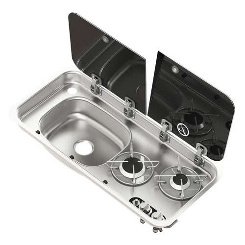 Cooktops with steel glass lid