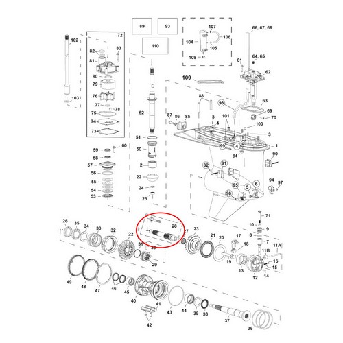 Propeller Shaft Evinrude G1 and G2 countrorotation BRP