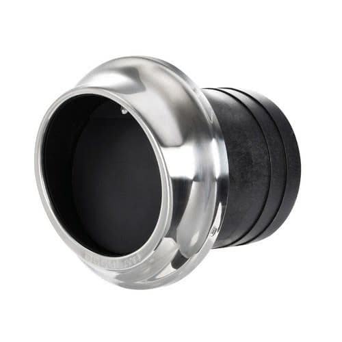 Technopolymer and stainless steel exhaust pipe scuppers with check valve