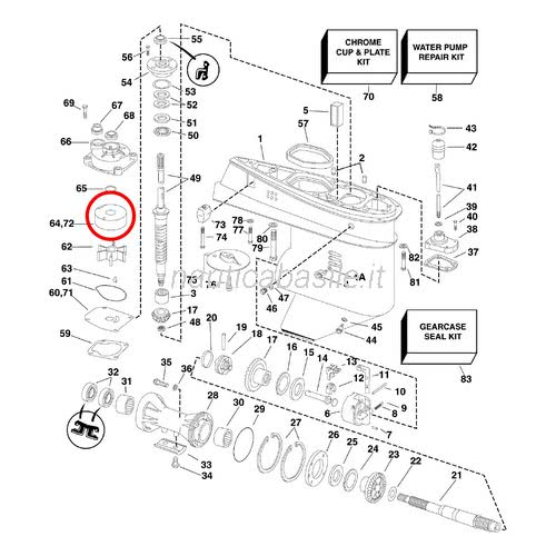 HONDA BF115D/BF135A/BF150A KIT Di Riparazione Girante Pompa Acqua Fuoribordo 06193-ZY6-000 EUR
