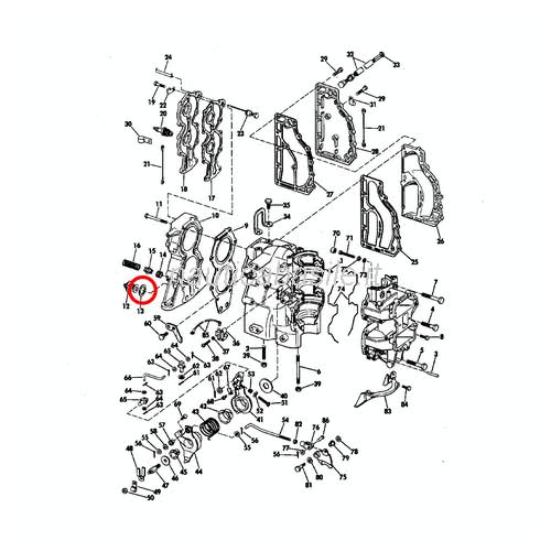 Tbest Termostato Kit di Ricambio, Kit Termostato Sostituzione per MerCruiser con Manicotto 160° 4.3L 5.0L 5.7L 7.4L 8.2L 1987 Up