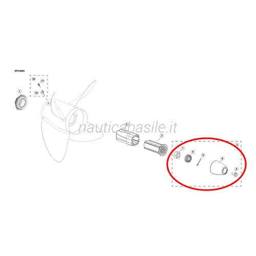 Propeller Nut & Keeper Evinrude ETEC G2 BR Nautica Basile