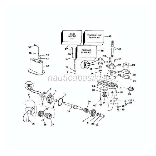 Kit Riparazione Pompa Acqua Per Motori Fuoribordo Johnson/Evinrude 40-50HP - Girante, Guarnizioni, Bulloni - Foto 13