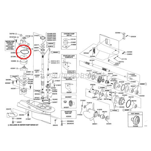 Kit Riparazione Pompa Acqua Per Motori Fuoribordo Evinrude 40 48 50 HP - Ricambio Completo