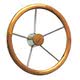 SS steering wheel w/teak external rim 400 mm
